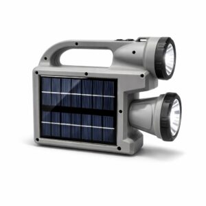 Linterna de Trabajo Profesional Dual – Doble Foco, Carga Solar y Power Bank